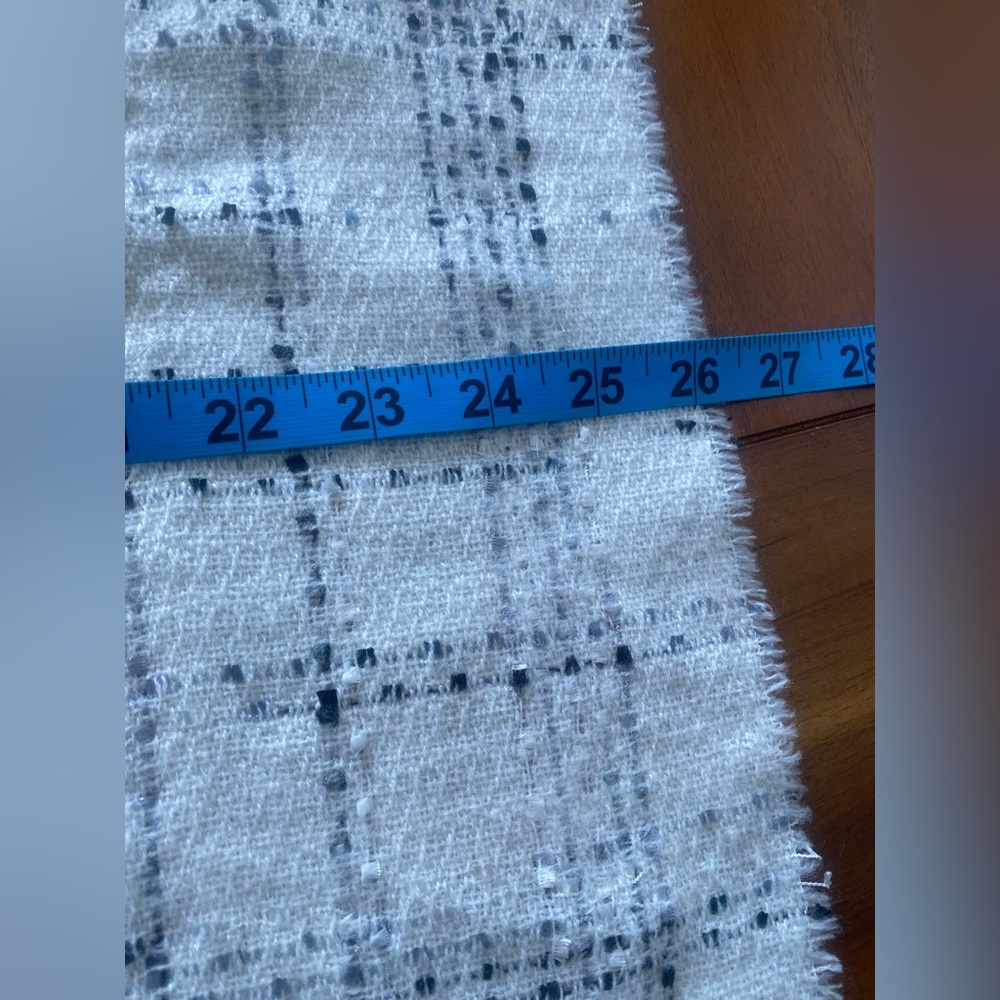 CHANEL Scarf Shawl White Blue Gray Black - Picture 10 of 12